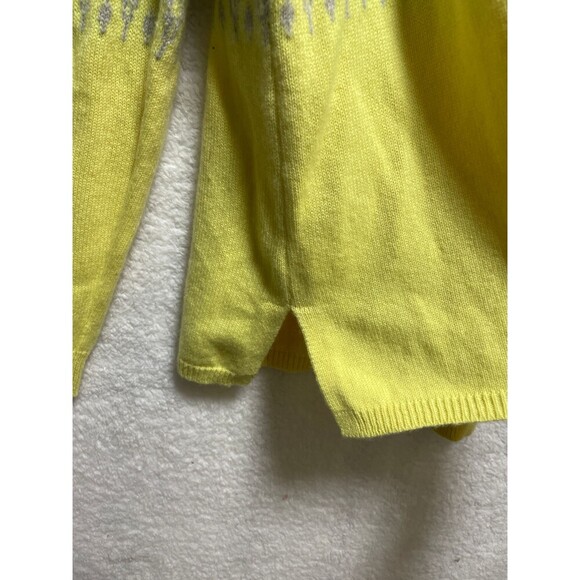 Vineyard Vines Turtleneck Sweater SZ M Yellow Gray Pattern Cashmere Merino Wool - Picture 6 of 9